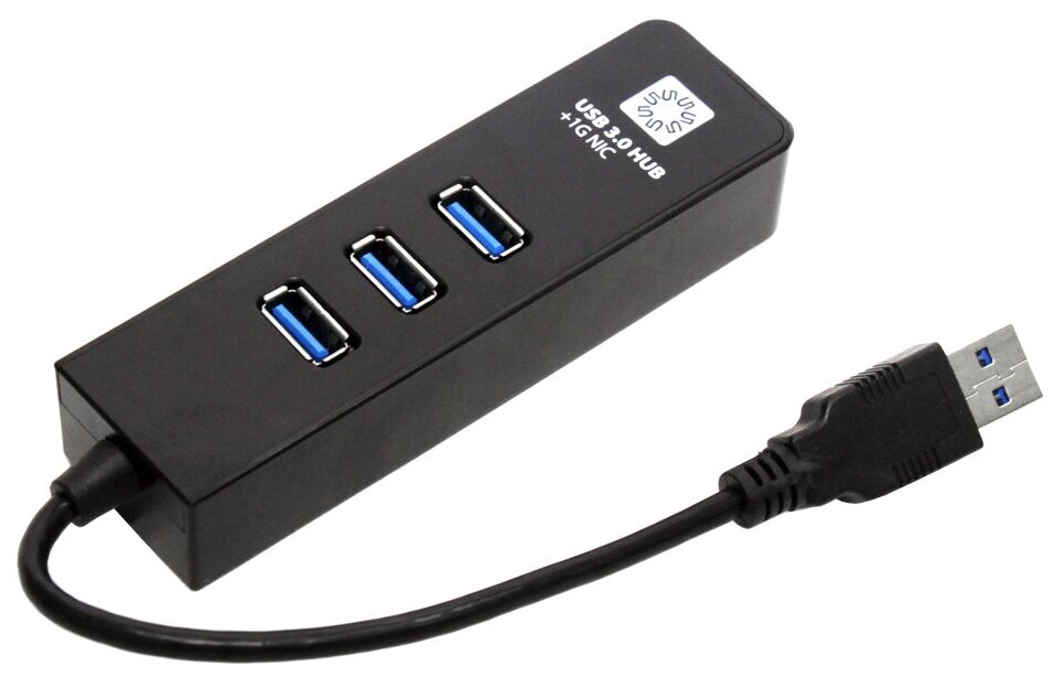 USB-концентратор 5bites UA3-45-04BK, разъемов: 4, 10 см, черный - фото №2