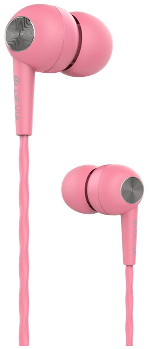 Наушники Devia Kintone In-Ear Wired Earphone Whit Remote And Mic (Цвет: Pink)