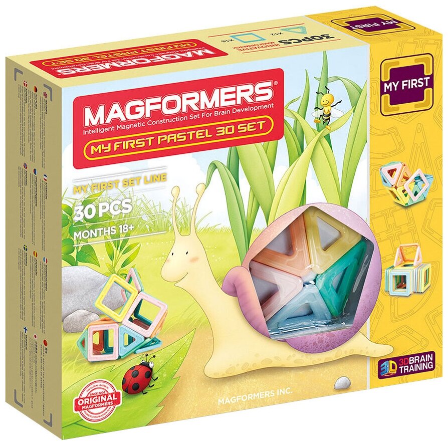 Магнитный конструктор MAGFORMERS 702013 My First Pastel 30 дет.