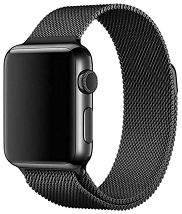 Ремешок Milanese Loop Stainless Steel для Apple Watch 42/44/45 mm Черный