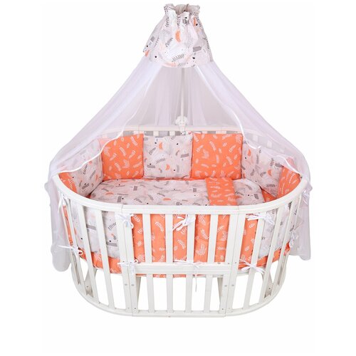 фото Комплект premium в кроватку 18 предметов (6+12 подушек-бортиков) amarobaby лес (поплин)