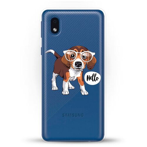 фото Силиконовый чехол hello бигль на samsung galaxy a01 core andy & paul