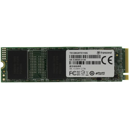 SSD диск TRANSCEND M.2 110S 128 Гб PCIe Gen3 x4 TLC 3D NAND (TS128GMTE110S)