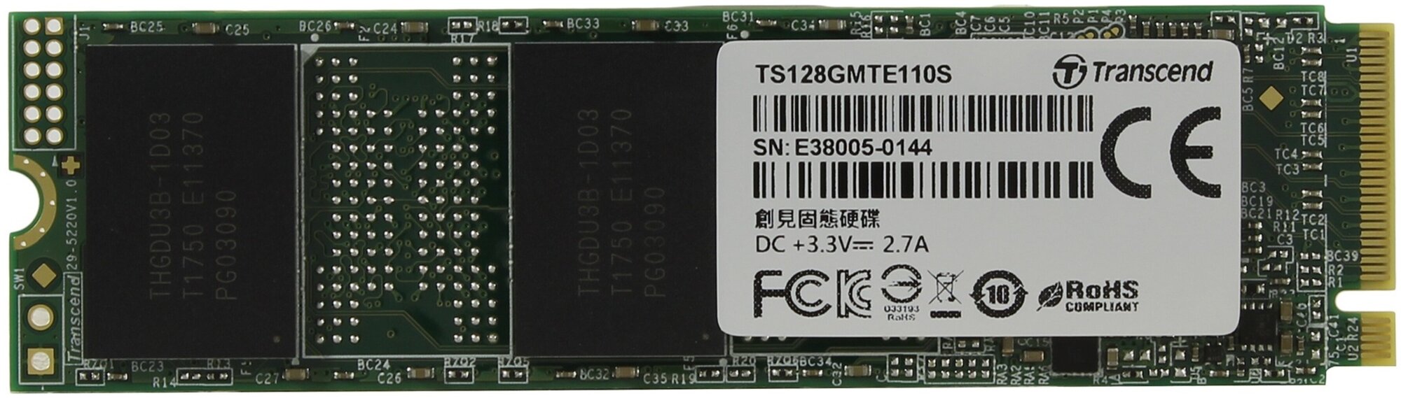  SSD  TRANSCEND 128GB, M.2 (TS128GMTE110S)