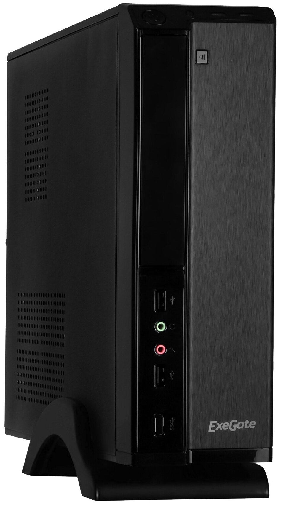 Exegate EX268689RUS Корпус MiniITX Exegate MI-207 Black, miniITX/mATX, M350, 80mm , 2*USB, Audio