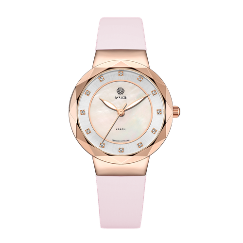 Наручные часы УЧЗ 3026L-5, золотой, розовый