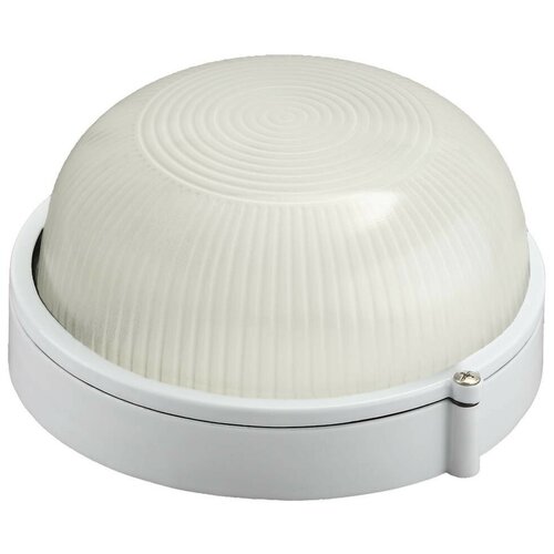 Светильник уличный СВЕТОЗАР влагозащищенный, круг, цвет белый, 60Вт (SV-57251-W)