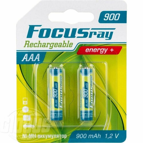 Аккумулятор Ni-MH AAA Focusray Rechargeable energy+ 900 mAh 1,2V, 2 шт.