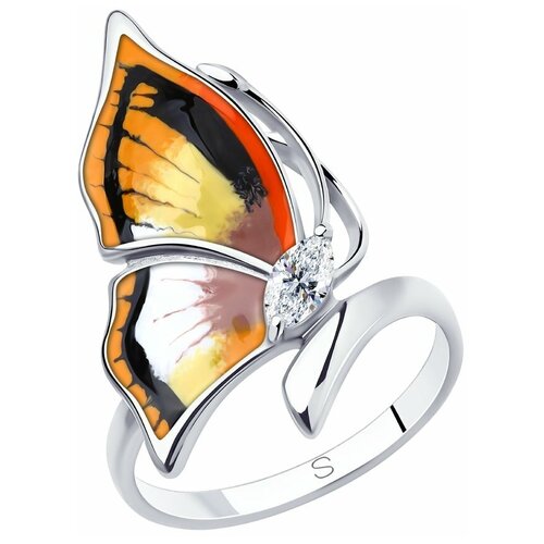 фото Sokolov кольцо из серебра с эмалью и фианитом 94013149, размер 16.5