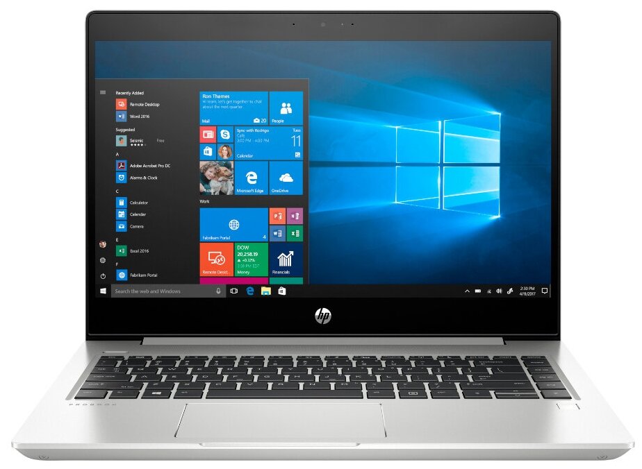 14" Ноутбук HP ProBook 445R G6 1920x1080, AMD Ryzen 7 PRO 3700U 2.3 ГГц, RAM 8 ГБ, DDR4, SSD 256 ГБ, AMD Radeon RX Vega 10, Windows 10 Pro, 7QL78EA, серебристый алюминий