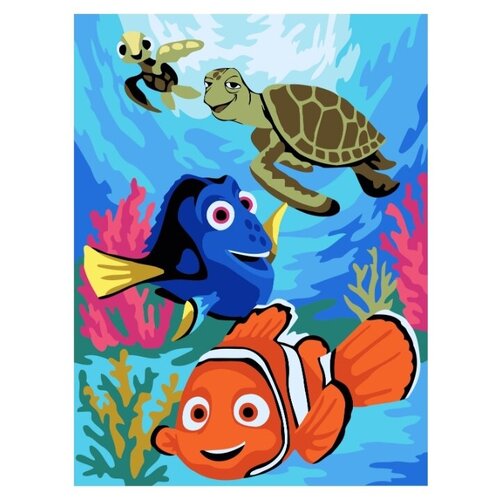 фото Набор для рисования. картина по номерам на холсте. "немо с друзьями" 30 x 40 русская живопись