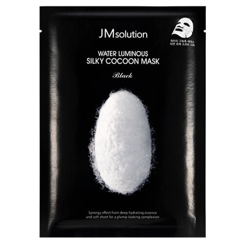 фото Jm solution маска для упругости кожи с протеинами шелка water luminous silky cocoon mask black, 35 мл