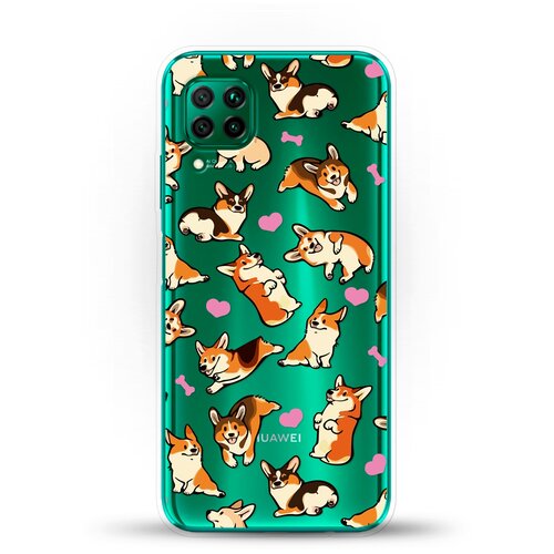 фото Силиконовый чехол корги узором на huawei p40 lite andy & paul