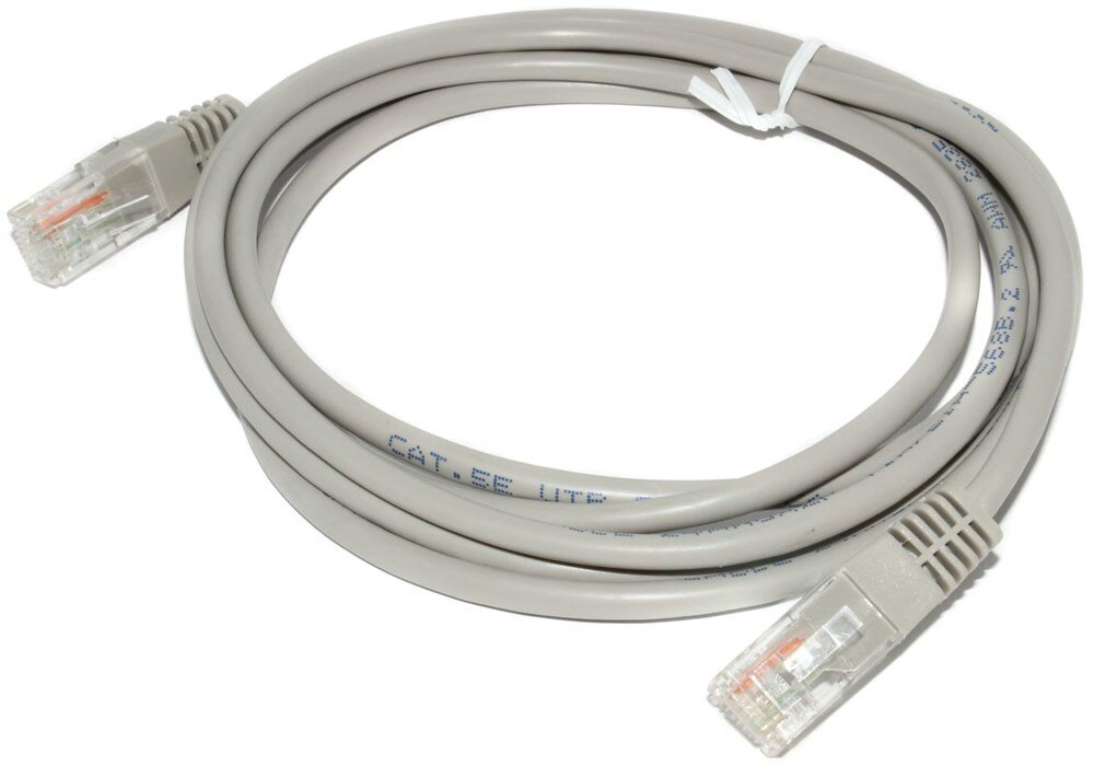 Шнур коммутационный, патч-корд, U/UTP RJ45-RJ45 CAT 5e, PVC, серый,5m