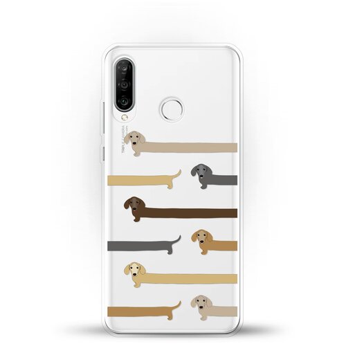 фото Силиконовый чехол длинные таксы на huawei p30 lite andy & paul