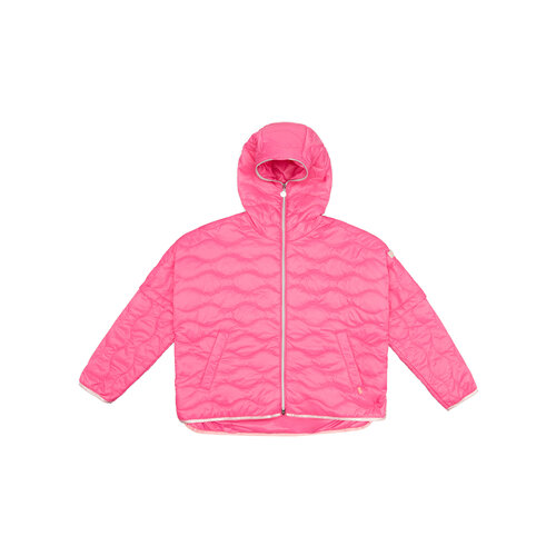 фото  ветровка frieda & freddies демисезонная, средней длины, силуэт свободный, капюшон, карманы, размер 40, розовый