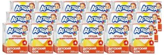 Сок осветленный Агуша Груша (Tetra Pak), c 4 месяцев, 0.2 л, 18 уп.