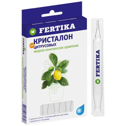 Удобрение FERTIKA Kristalon для цитрусовых (ампулы), 0.05 л, 0.077 кг удобрение fertika kristalon для хвойных ампулы 0 05 л 50 кг количество упаковок 1 шт