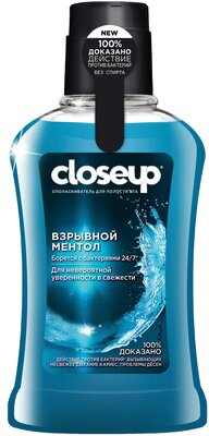 CloseUp ополаскиватель для полости рта Взрывной ментол, 250 мл, мята, мультиколор
