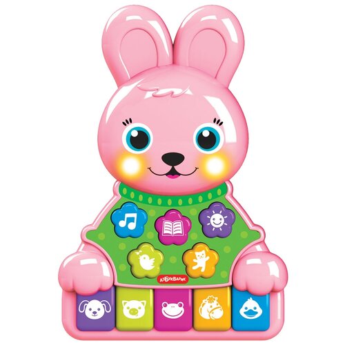Купить Интерактивная развивающая игрушка Азбукварик Музыкальные зверята. Зайчик, розовый