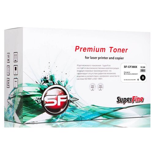 Картридж SuperFine SF-CF360X, 12500 стр, черный картридж superfine sf cf360x 040h совместимый hp 508a cf360x черный 12500 стр