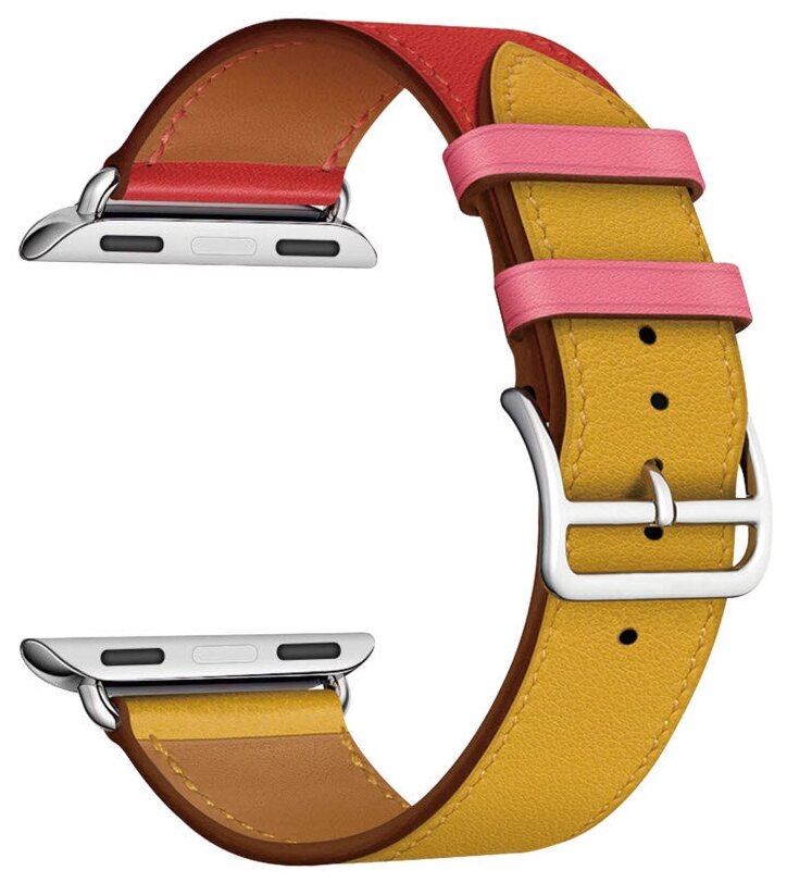 Ремешки для умных часов Lyambda Кожаный ремешок Maia для Apple Watch 42/44 mm Yellow/red/pink