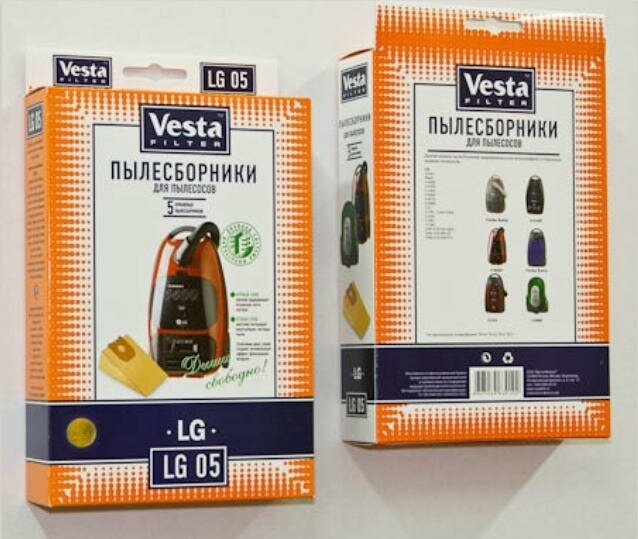 Vesta filter LG05 комплект мешков-пылесборников бумажных (5шт) для пылесоса LG - фотография № 13