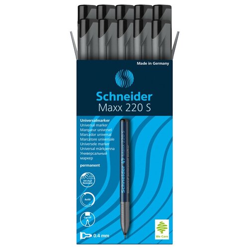 Schneider Набор черных перманентных маркеров Maxx 220 S (112401), 10 шт., черный, 1 шт.