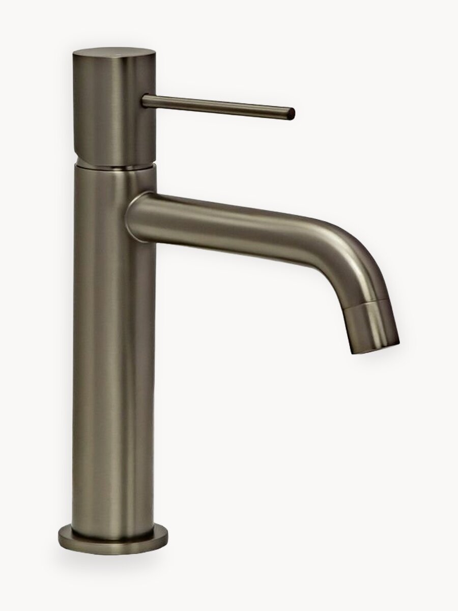 Смеситель для раковины в ванную AVS Slimmer латунь, оружейная сталь, высота 20 см