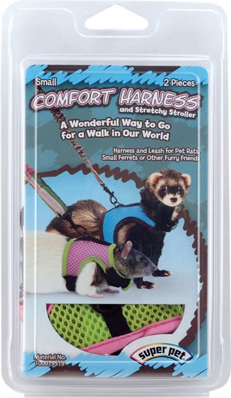 Шлейка с поводком-стрейч " Comfort Harness" Super Pet, коричневого цвета, размер S, для крыс, некрупных хорьков и других мелких грызунов - фотография № 1