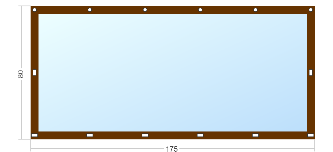 Мягкое окно Софтокна 175х80 см, Прозрачная пленка 0,7мм, Скоба-ремешок, Коричневая окантовка, Комплект для установки - фотография № 3