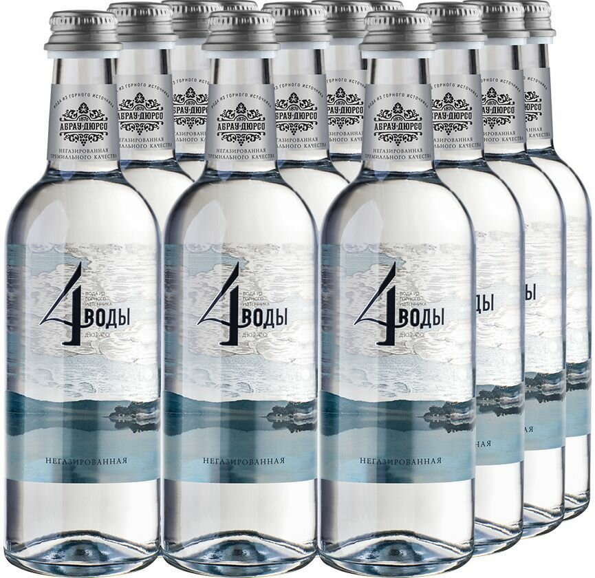 Вода природная питьевая артезианская Абрау Дюрсо "4 воды" негазированная в стекле, 0,375 л. В упаковке 12 бут! - фотография № 6