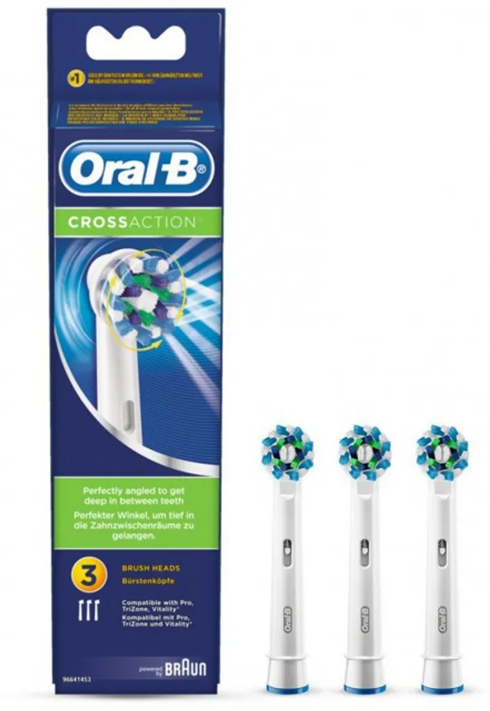 Насадки для зубной щетки Oral-B CrossAction, белые, 3 шт.