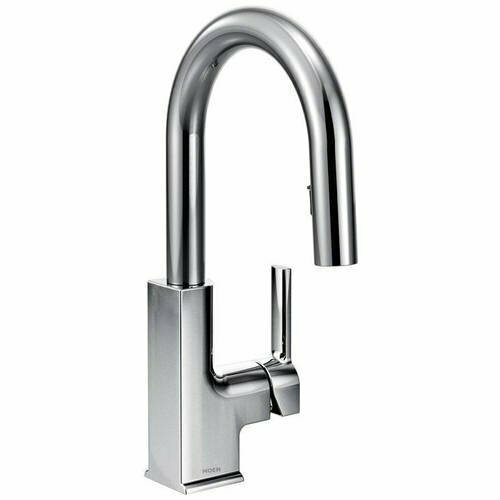  Moen S62308SRS STo Single Handle Bar Faucet with Pullout Spray, Available in Var