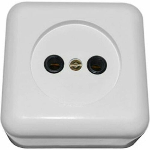 Розетка ООО Ливны-Электро РА 10-007 квадратная, белая, пластик АБС РА 6725