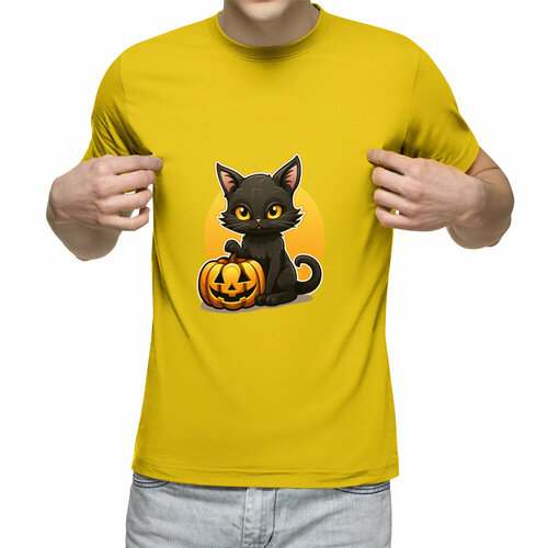 Футболка Us Basic, размер S, желтый мужская футболка кот фонарь m черный