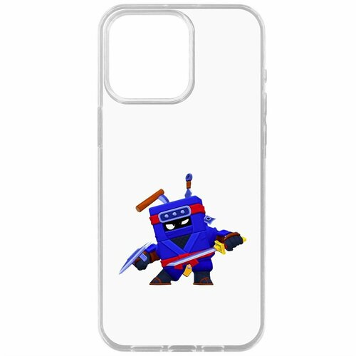 Чехол накладка Krutoff Clear Case Brawl Stars Ниндзя Эш для iPhone 15 Pro Max