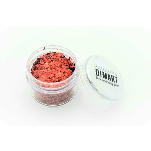 Глиттер сухой 'Dimart' красные голографический микс 30мл.