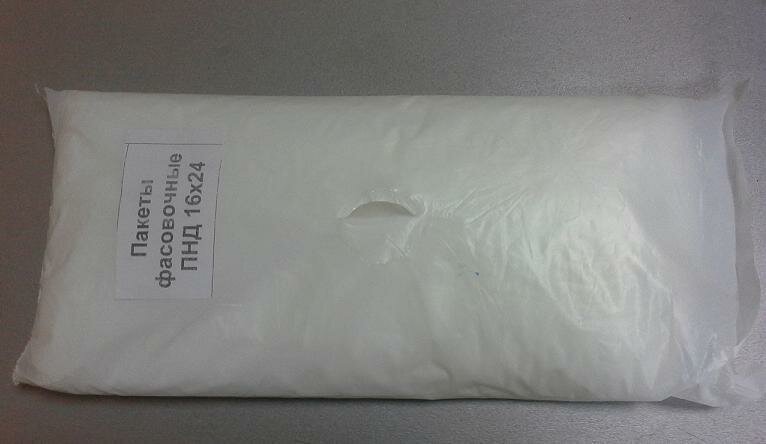Пакет фасовочный 10+6х24см 6мкм евро, ПНД 6мкм (1 000 шт/упак, 20 000 шт/кор)
