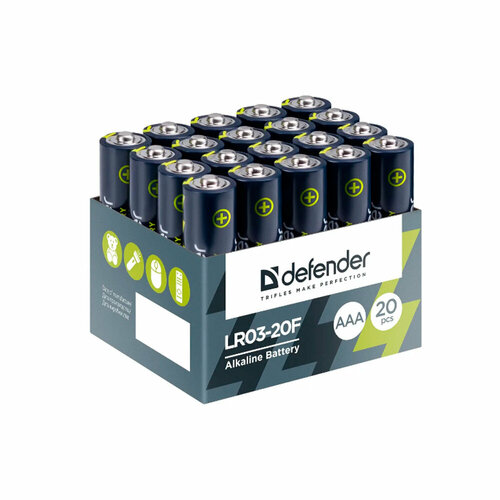 Батарейка AA Defender LR06-20Box Alkaline, 1.5B, (20/100)