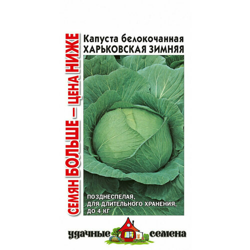 Удачные семена, Капуста белокочанная, Харьковская зимняя, для квашения 0,3 грамма удачные семена капуста белокочанная харьковская зимняя для квашения 0 1 грамм