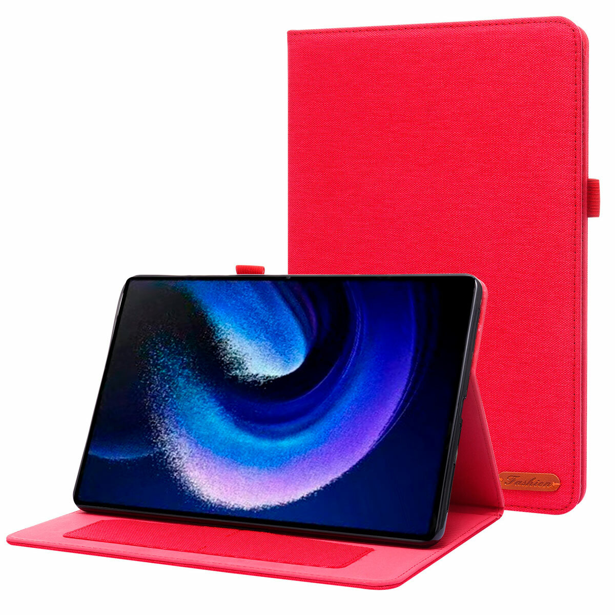 Чехол для планшета Xiaomi Mi Pad 6 / Mi Pad 6 Pro (11 дюймов), c джинсовым рисунком, трансформируется в подставку (красный)