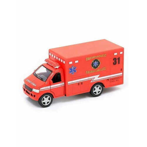 busy ambulance Машинка модель инерционная в коробке Kinsmart KS5259W