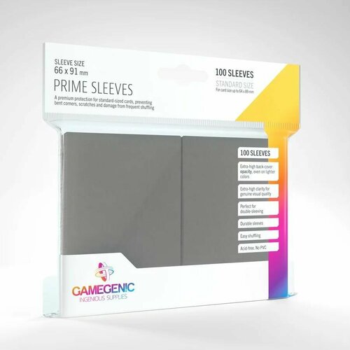 Протекторы для карт Gamegenic Prime Sleeves Gray (100)