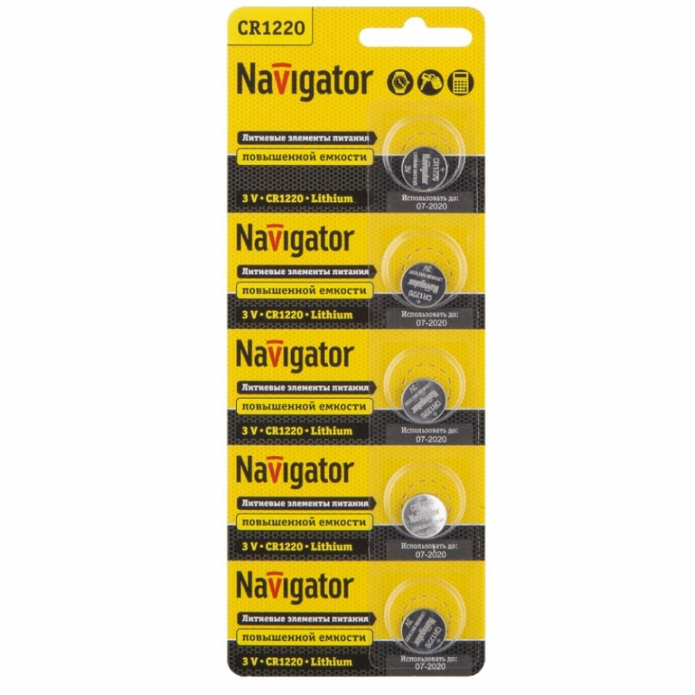 Батарейки Navigator, NBT-CR1220-BP5, 5 шт. Navigator (батарейки) - фото №5