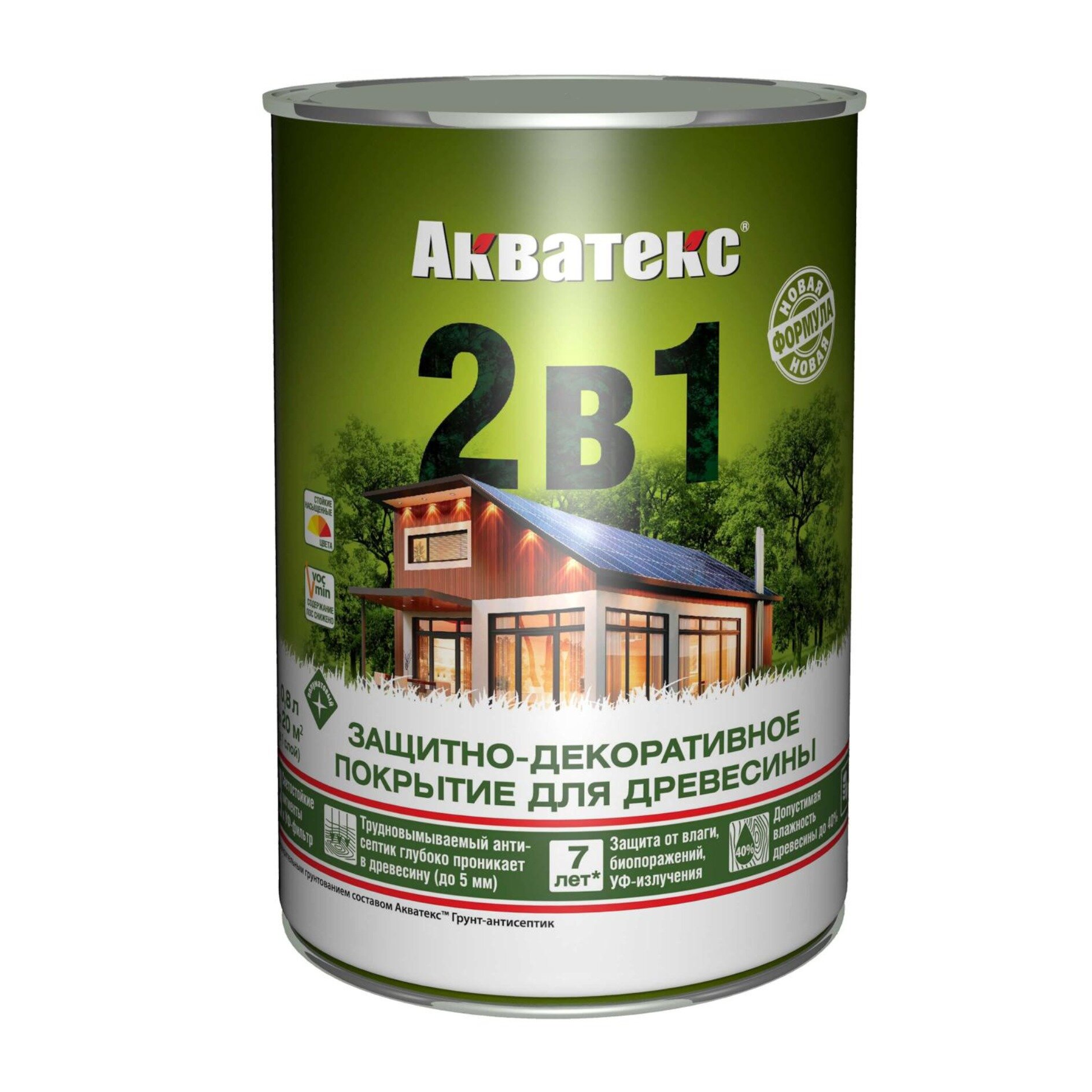 Защитно-декоративное покрытие для древесины 2в1 акватекс 0,8л бесцветный - фотография № 1