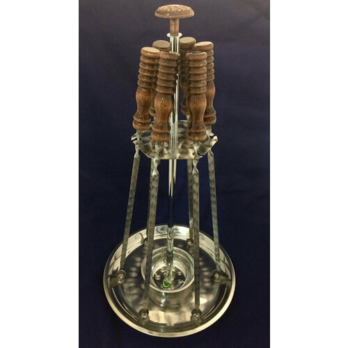 Поднос круглый с шампурами 6шт по 45см