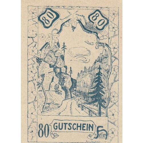 Австрия, Лебинг 80 геллеров 1920 г. (№1)