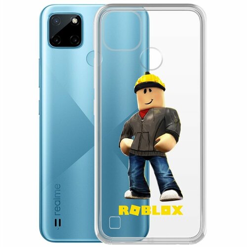 Чехол-накладка Krutoff Clear Case Roblox-Строитель для Realme C21Y чехол накладка krutoff clear case minecraft крипер для realme c21y