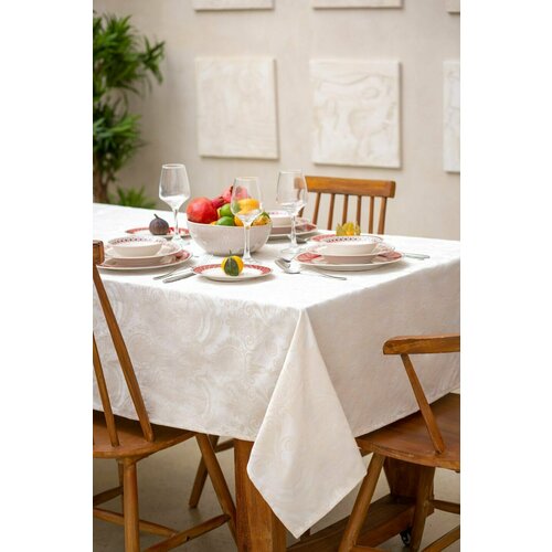 Скатерть Arya Жаккард 150x150 Orient Кремoвый